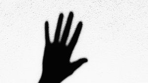 Preview wallpaper wall, hand, shadow, black and white, bw