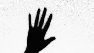 Preview wallpaper wall, hand, shadow, black and white, bw