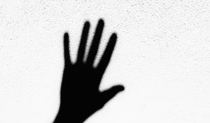 Preview wallpaper wall, hand, shadow, black and white, bw