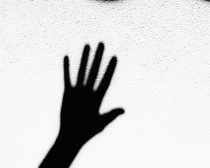 Preview wallpaper wall, hand, shadow, black and white, bw