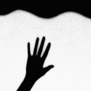 Preview wallpaper wall, hand, shadow, black and white, bw