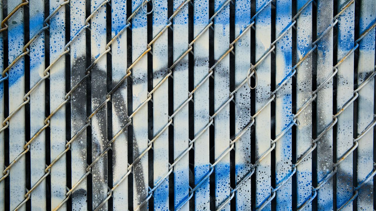 Wallpaper wall, mesh, graffiti, stains, texture, blue