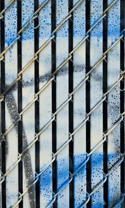 Preview wallpaper wall, mesh, graffiti, stains, texture, blue