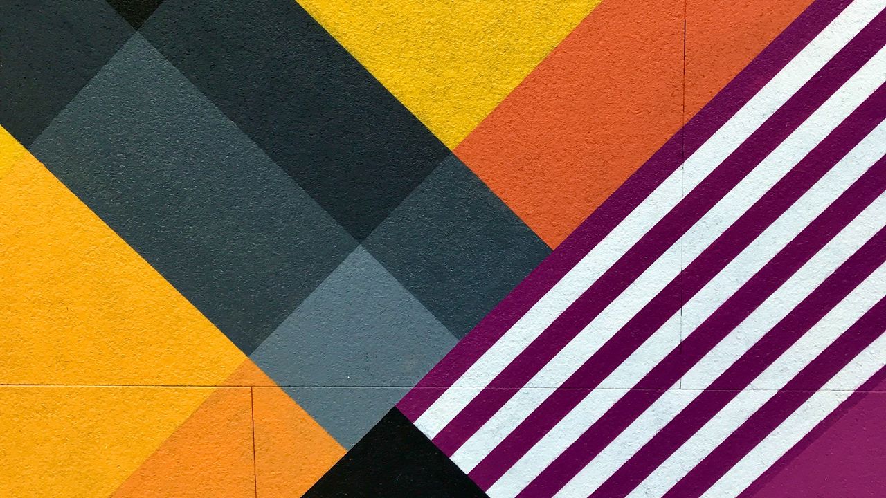 Wallpaper wall, mural, abstraction, geometry, colorful