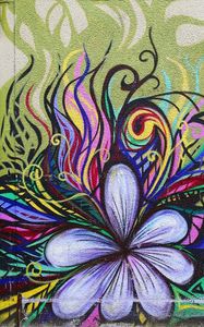 Preview wallpaper wall, mural, texture, graffiti, flower