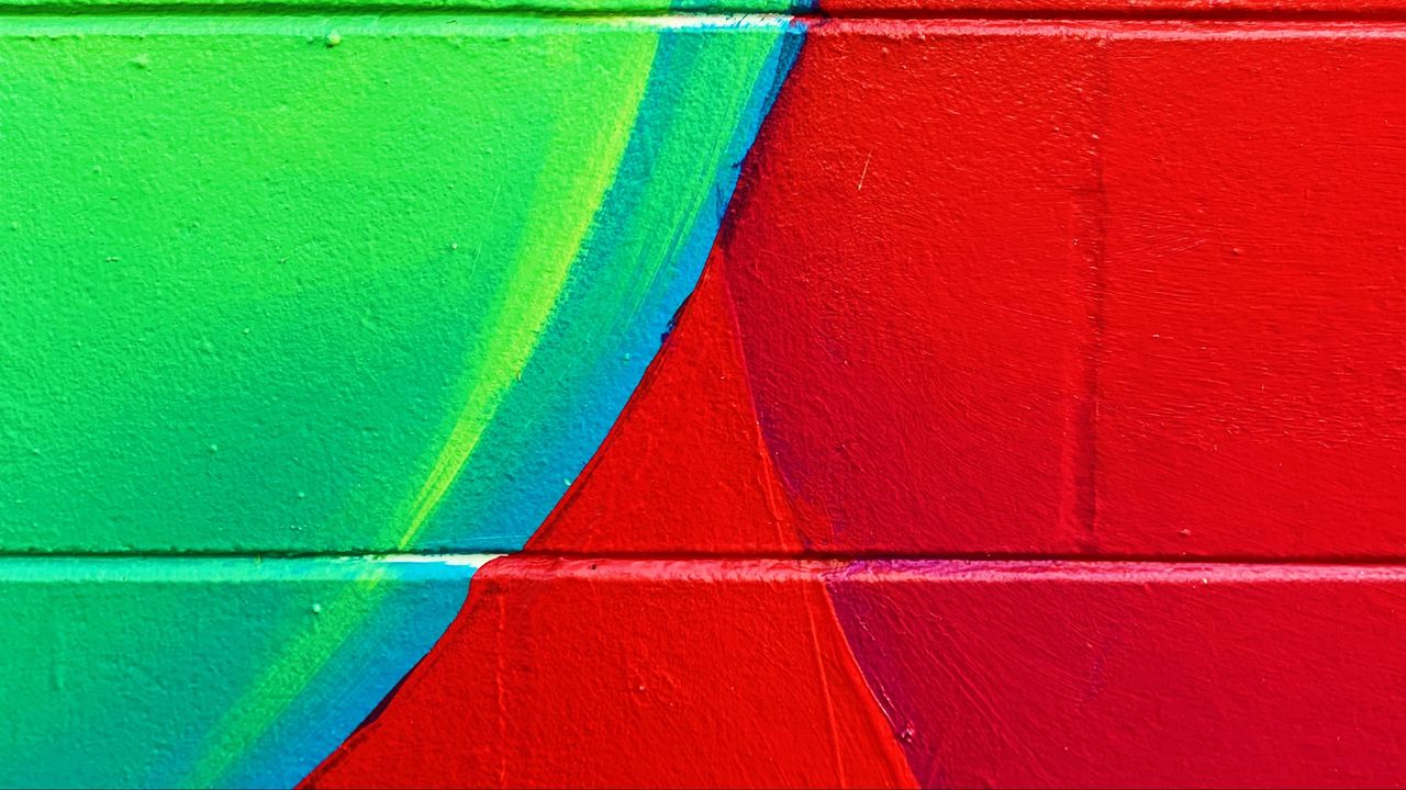 Wallpaper wall, paint, shades, lines, green, red, blue