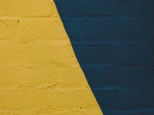 Preview wallpaper wall, paint, texture, blue, yellow