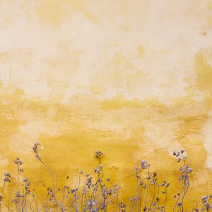 Preview wallpaper wall, plants, spots, yellow