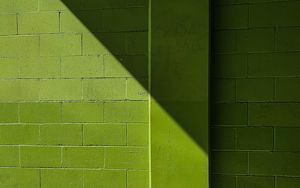 Preview wallpaper wall, shadow, bricks, green