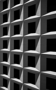 Preview wallpaper wall, squares, surface, edges, texture, gray