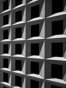 Preview wallpaper wall, squares, surface, edges, texture, gray