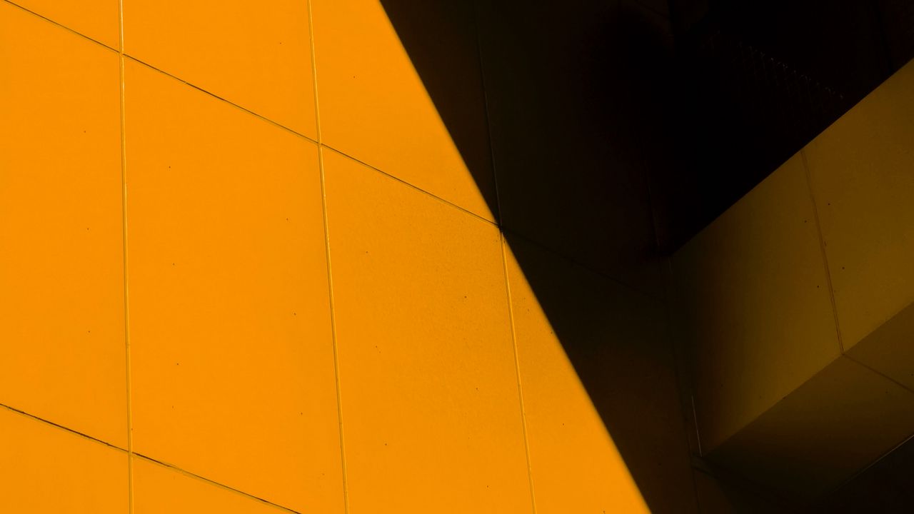 Wallpaper wall, yellow, shadow, surface