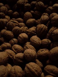 Preview wallpaper walnuts, dark, many, nuts, harvest