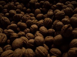 Preview wallpaper walnuts, dark, many, nuts, harvest