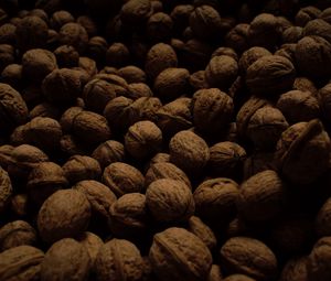 Preview wallpaper walnuts, dark, many, nuts, harvest