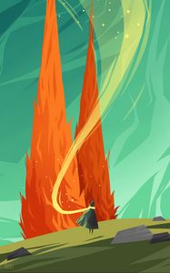 Preview wallpaper wanderer, flame, fire, magic, art