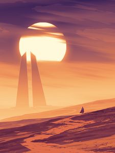 Preview wallpaper wanderer, loneliness, alone, fantasy, art