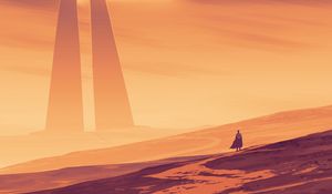 Preview wallpaper wanderer, loneliness, alone, fantasy, art