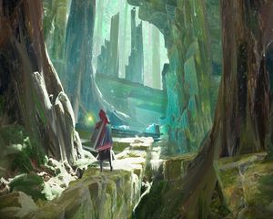 Preview wallpaper wanderer, rocks, cave, stone, art