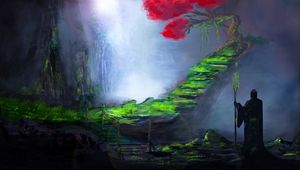 Preview wallpaper wanderer, silhouette, fantasy, art