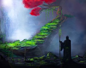 Preview wallpaper wanderer, silhouette, fantasy, art