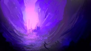 Preview wallpaper wanderer, silhouette, rocks, trees, art