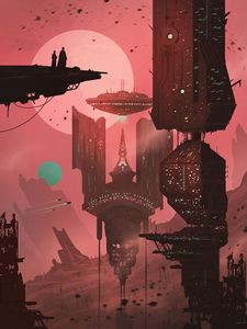 Preview wallpaper wanderers, fantasy, future, spaceship, station