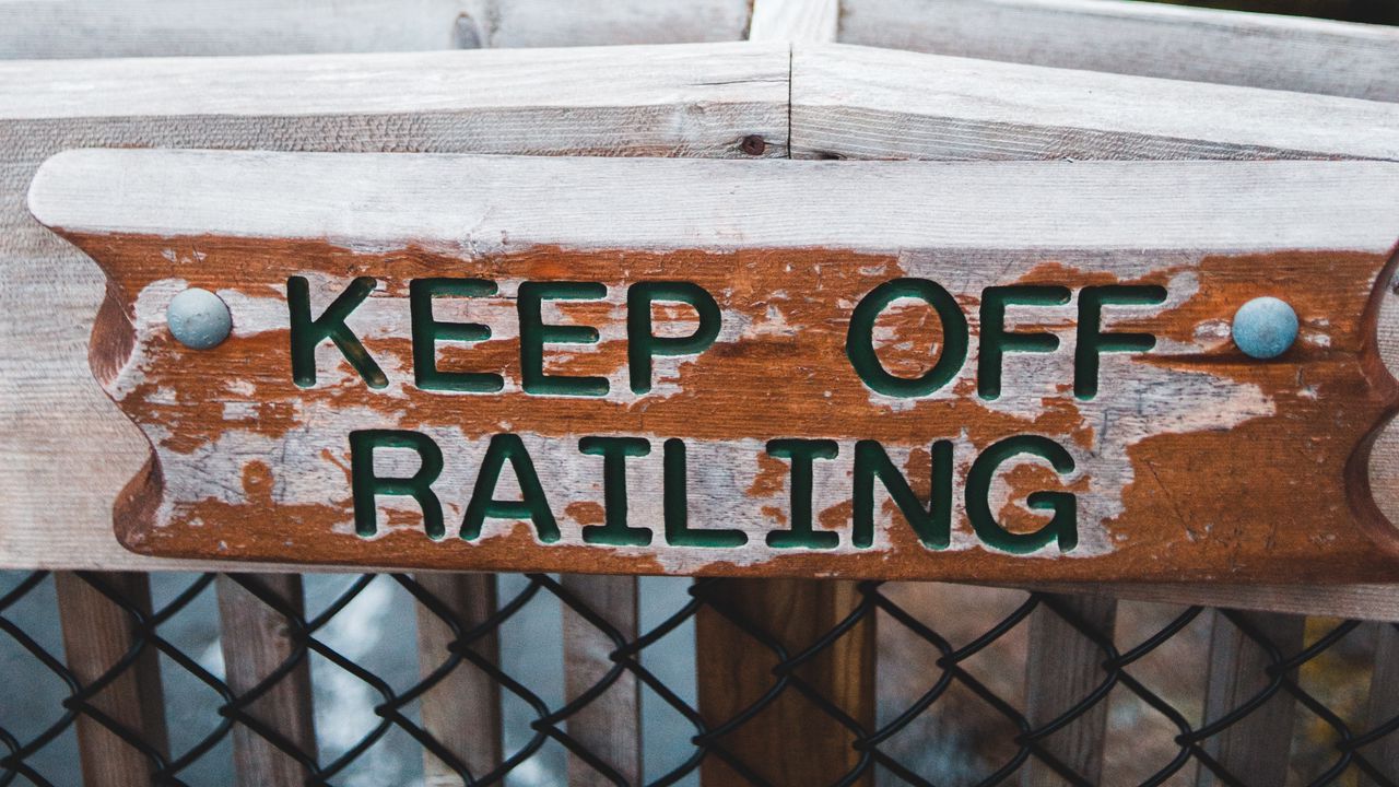 Wallpaper warning, sign, wooden, inscription, danger