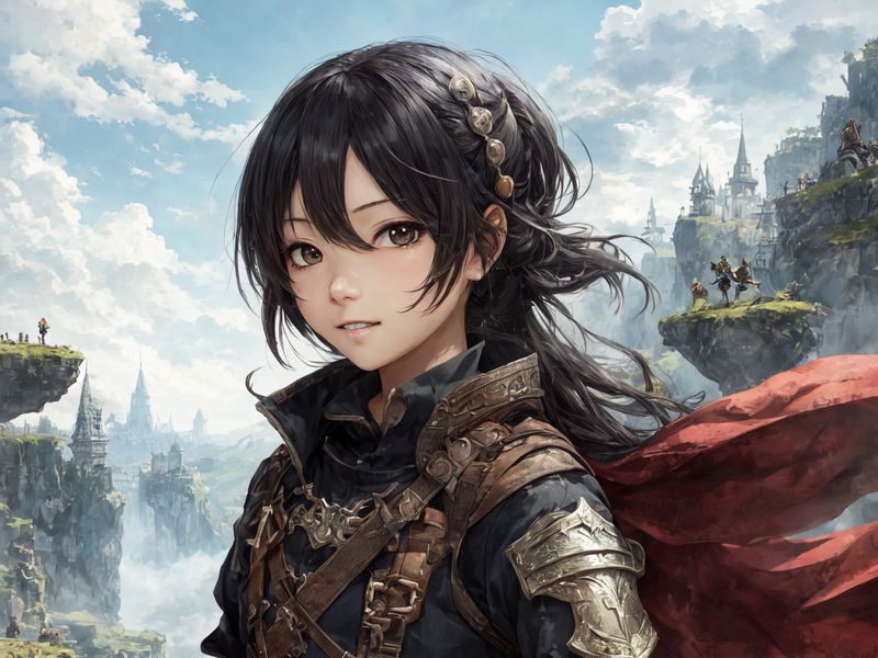 800x600 Wallpaper warrior, armor, girl, anime, art