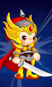 Preview wallpaper warrior, costume, colorful, background