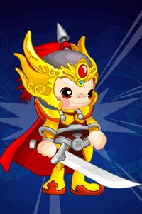 Preview wallpaper warrior, costume, colorful, background