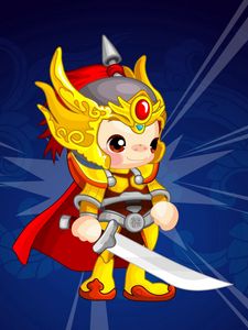 Preview wallpaper warrior, costume, colorful, background