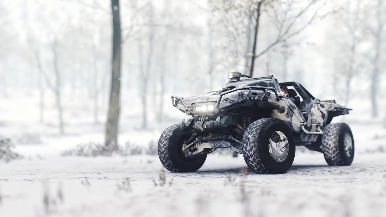 Wallpaper warthog car, snow, race