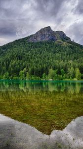 Preview wallpaper washington, rattlesnake ridge, lake, trees, landscape, mountain, reflection