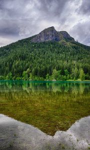 Preview wallpaper washington, rattlesnake ridge, lake, trees, landscape, mountain, reflection