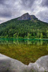 Preview wallpaper washington, rattlesnake ridge, lake, trees, landscape, mountain, reflection