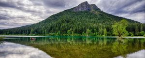 Preview wallpaper washington, rattlesnake ridge, lake, trees, landscape, mountain, reflection