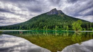 Preview wallpaper washington, rattlesnake ridge, lake, trees, landscape, mountain, reflection