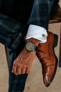 Preview wallpaper watch, hand, suit, boots, style