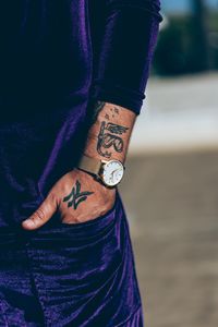 Preview wallpaper watch, tattoo, arm, suit
