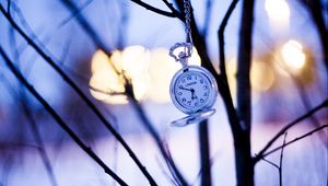 Preview wallpaper watches, branches, winter, pocket watch