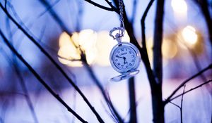 Preview wallpaper watches, branches, winter, pocket watch