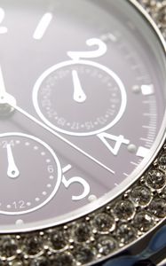 Preview wallpaper watches, diamonds, close-up, arrow, time