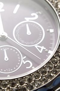 Preview wallpaper watches, diamonds, close-up, arrow, time