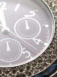 Preview wallpaper watches, diamonds, close-up, arrow, time