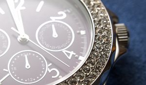 Preview wallpaper watches, diamonds, close-up, arrow, time