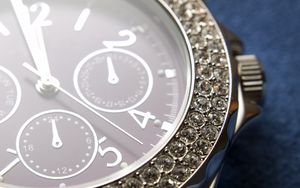 Preview wallpaper watches, diamonds, close-up, arrow, time