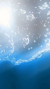 Preview wallpaper water, blue, bubbles, burst