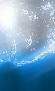 Preview wallpaper water, blue, bubbles, burst