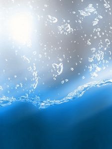 Preview wallpaper water, blue, bubbles, burst